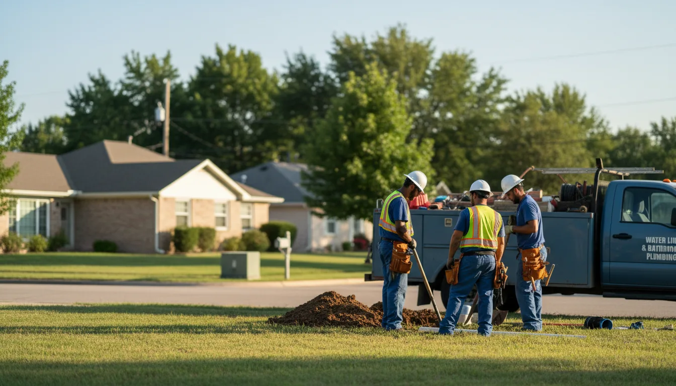 Residential water line and bathroom plumbing service in Athens, TX